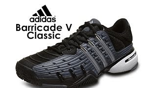 adidas barricade v classic white black men's shoe