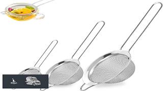 3Pcs Fine Mesh Strainer with Handle Small Medium Large Size Sieve Strainers screenshot 3