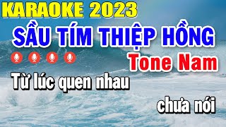 Sầu Tím Thiệp Hồng Karaoke Tone Nam Nhạc Sống 2023 | Trọng Hiếu screenshot 3