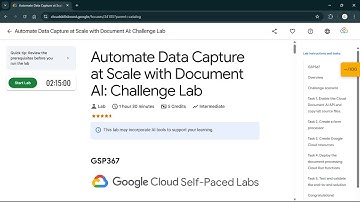 Automate Data Capture at Scale with Document AI: Challenge Lab | #qwiklabs | #GSP367
