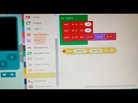 How to add two numbers in makecode arcade
