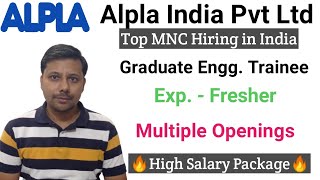 Graduate Engineer Trainee Vacancies in Alpla India I Mechanical Jobs I Electrical Jobs I Fresher Job