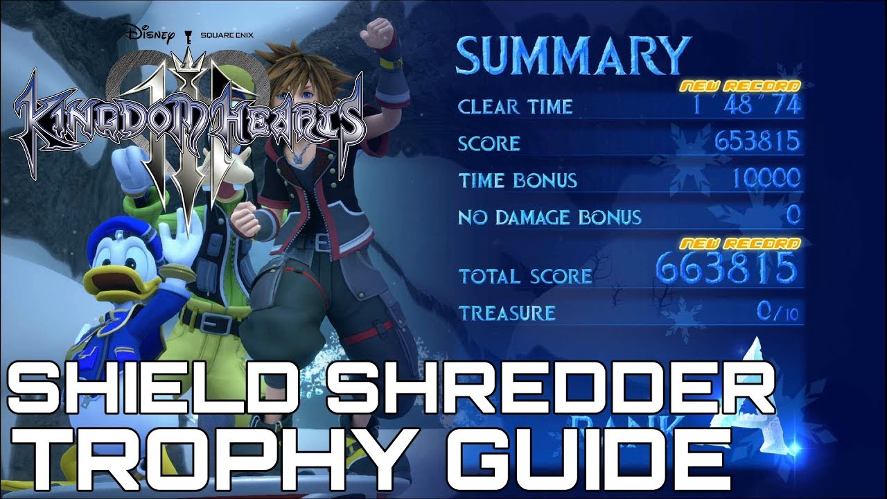 Kingdom Hearts 3 SHIELD SHREDDER TROPHY / ACHIEVEMENT GUIDE (600000 pts Frozen  Slider) - YouTube