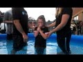 Lily getting baptized...