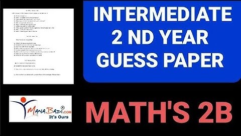 INTER MATHS "2B" GUESS PAPERS 2023 | 50 Marks assured in Board Exam |  | 2nd Year Inter Maths Paper