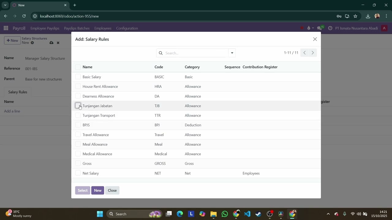[Odoo 18] HR 16 - Salary Structure