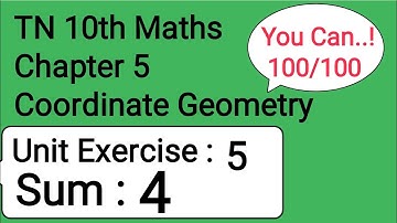 TN 10th Maths Chapter 5 Coordinate Geometry Unit Exercise 5 Sum 4