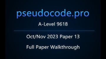 [Past Paper] Oct/Nov 2023 Paper 13 A-Level 9618