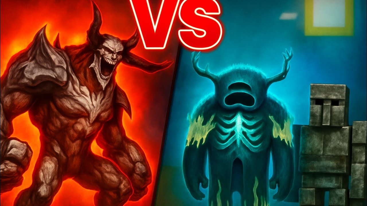 Demon vs Warden & GOLAM Showdown in Minecraft