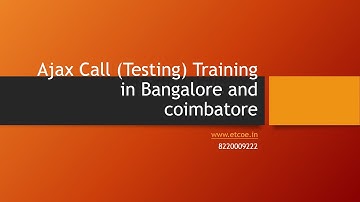 Ajax Call Testing Training in Bangalore and coimbatore-etcoe.in