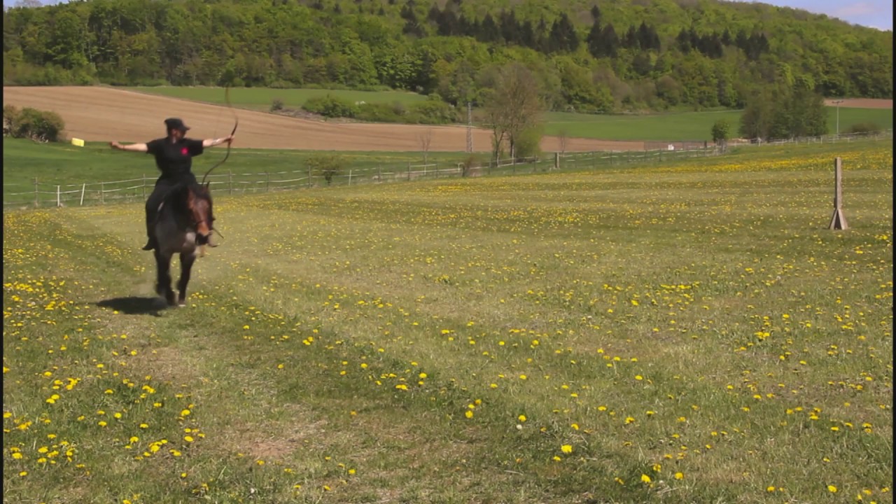 Bogenschiessen vom Pferd - ohne Zaum und Zügel
