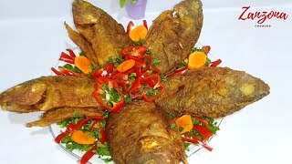 السمك مقلي بتتبيلة جديدة وخطيرة وسر القرمشة بدون زيت | Crunchy fried fish | سمك مقلي مقرمش مع زنزونة