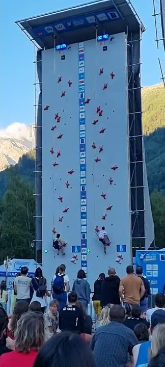 Kiromal Katibin 5.009 smashing the world record. AGAIN. IFSC Chamonix 2022