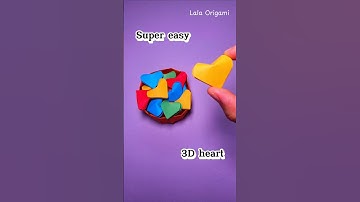 Make paper 3D heart super easy |Gấp trái tim 3D siêu dễ | Easy Origami #shorts