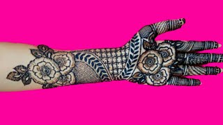 Simple flower mehndi design front hand | easy rose mehndi designs for karwa chauth |mehndi designs
