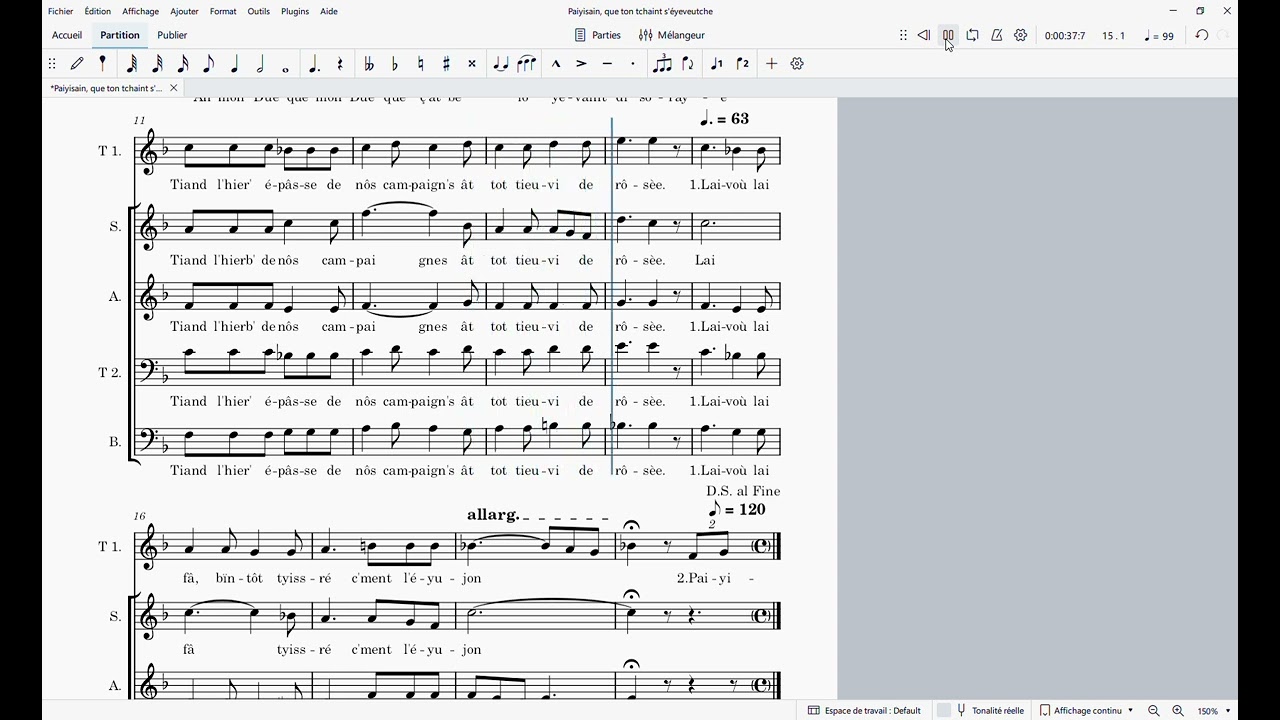 Paiyisain, que ton tchaint s'éyeveutche Tutti