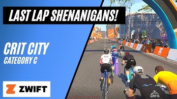 Final Lap Shenanigans - Sprint Finish at Crit City // Zwift Race