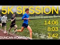 Duncan robinson 16 x 400  5k training  stride athletics