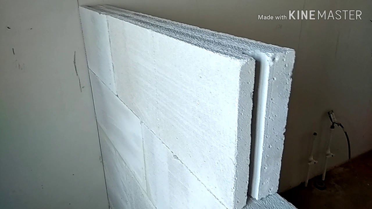 Перегородка из газоблока. Душевая в строительном исполнении. - YouTube