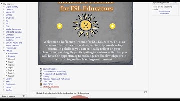 Moodle Reflective Practice for ESL educators