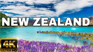 FLYING OVER NEW ZEALAND (4K UHD) - AMAZING BEAUTIFUL SCENERY &amp; RELAXING MUSIC