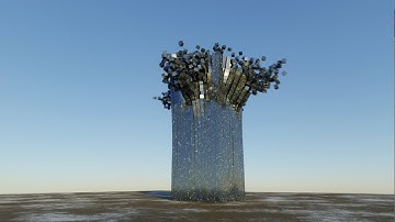 10000 Kg Stell Ball VS 50000 Cubes - Blender Rigid Body Simulation