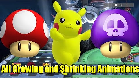 All 51 Characters Growing and Shrinking Animations in Super Smash Bros Wii U (Fixed Audio Issue)