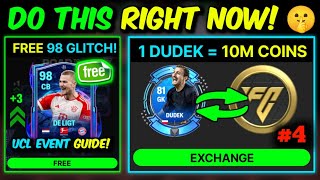 : GLITCH! FREE 98 OVR Player - UCL Event Guide, 0 to 100 OVR as F2P in FC Mobile [Ep 4]