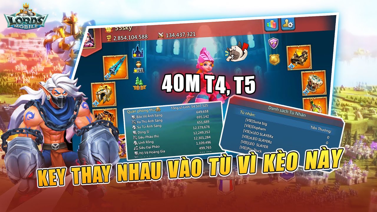 [Lords Mobile] Tấn Công Kèo Siêu To Khổng Lồ 40 Triệu Quân T4 và T5 | ZERO Kèo 2 Tỷ 8 Sức Mạnh