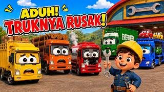 🎵 5 Broken Trucks! The Mechanic Comes to the Rescue 🚚 | Indonesian Kids' Truck Songs