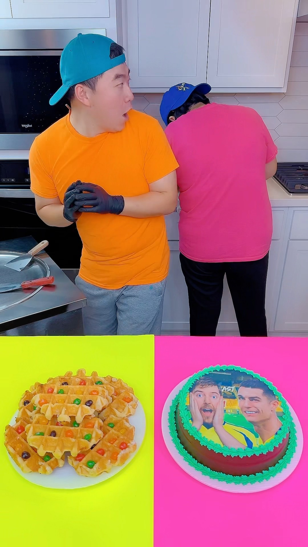 Cristiano \u0026 MrBeast cake vs ketchup ice cream challenge!? #funny by Ethan Funny Family