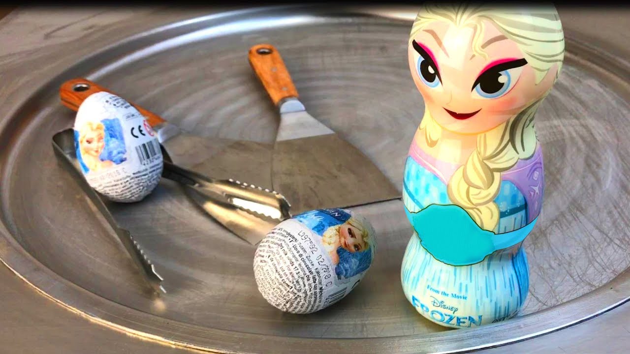 Ice Cream Rolls Frozen Elsa Surprise Eggs Ice Cream / rolled ice