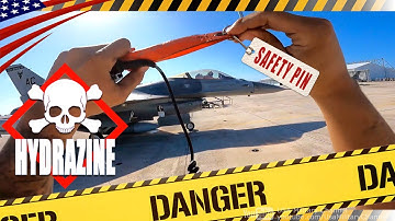 F-16 Launch Procedure - Crew Chief Pulls Out EPU (Hydrazine) Safety Pin