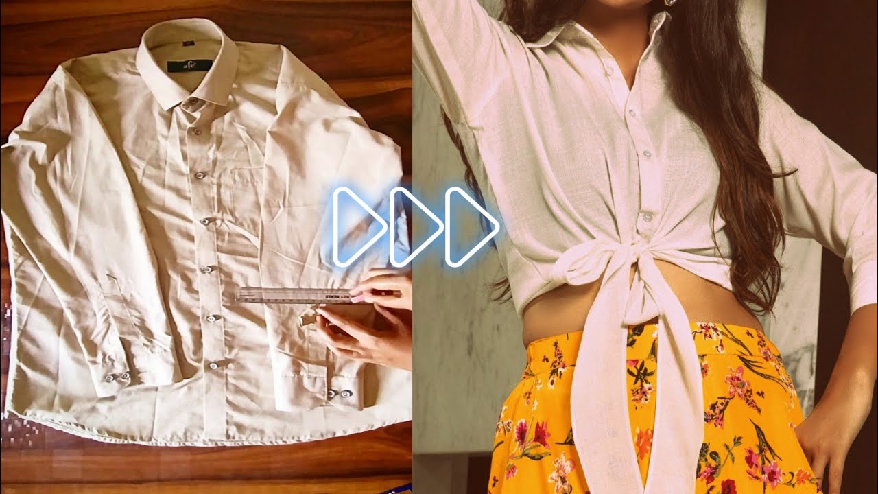 DIY Easily turn Men's shirt into Women's TieFront Shirt Skirt Shirt Fashion YouTube