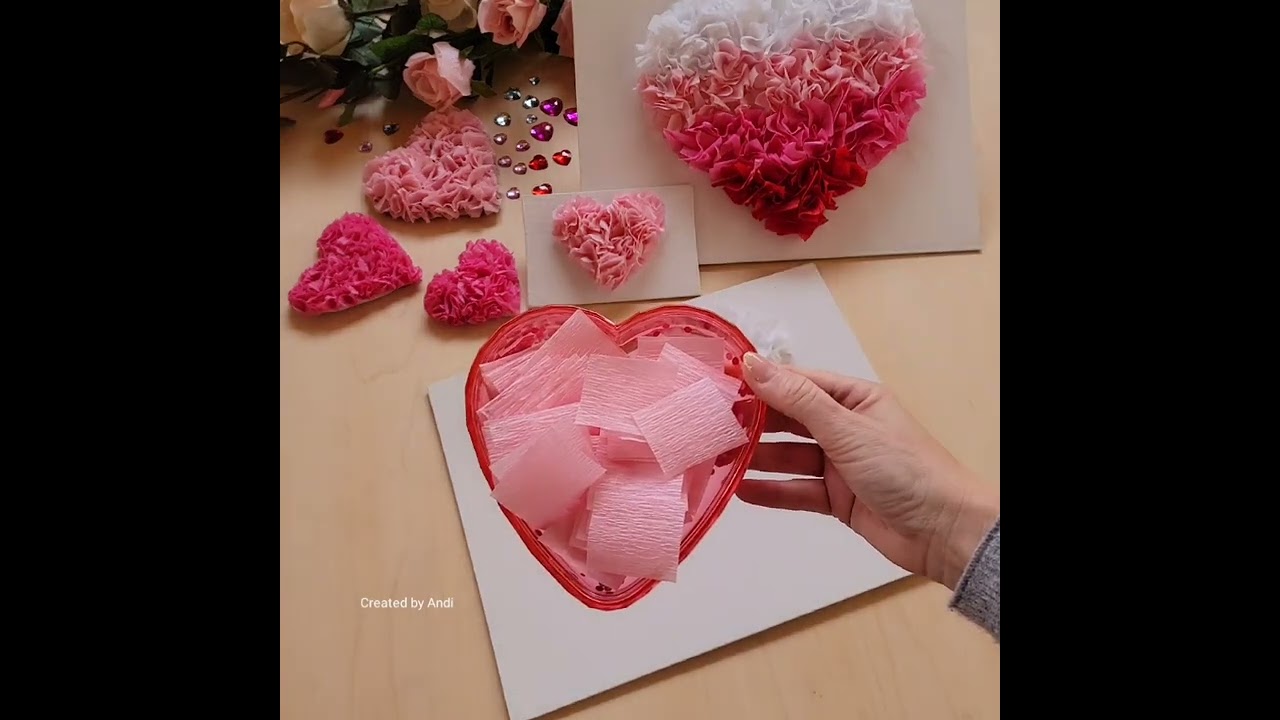 Crepe paper Valentine's Day gift