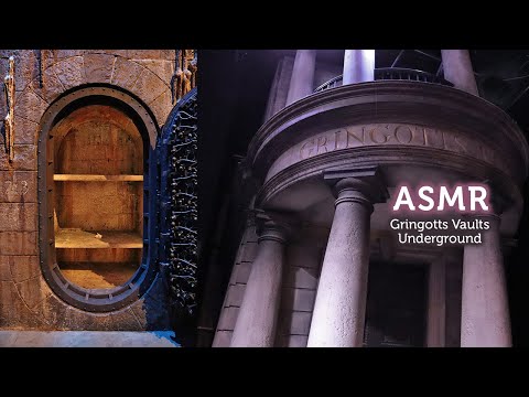 ASMR 그린고트 은행🔑지하 금고 체험 입체음향! 실감나는 동굴, 궤도 열차, 드래곤, 금고 | 해리 포터 Ambience