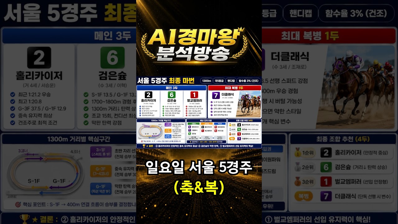 5월17일 일요일 서울경마 5경주(축&복)