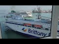 Brittany Ferries passing MSC Virtuosa and Irish Ferries in Cherbourg