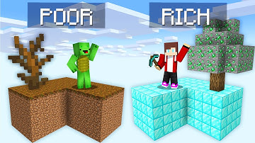 JJ Rich vs Mikey Poor SkyBlock Survival Battle in Minecraft ?! (Maizen)