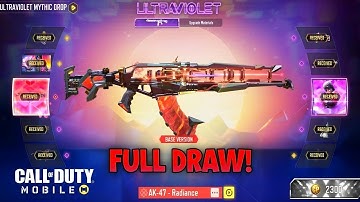 Mythic AK47 RADIANCE Full Lucky Draw COD Mobile  - ULTRAVIOLET MYTHIC DROP