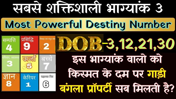 Destiny Number 3- भाग्यांक 3 क्यों होता है सबसे शक्तिशाली? | Most Powerful and lucky Bhagyank 3