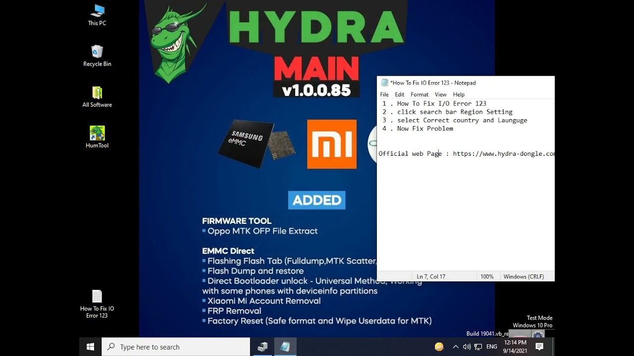 How To Fix I/O Error 123 Hydra Tool