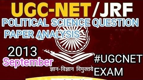 Net/Jrf Political science question paper analysis 2013(Sep)