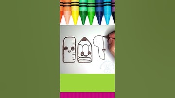 How To Draw Ruler,Pencil And Scissors Easy | Drawing Tutorial Art   #shorts