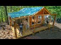 Drying in the Off Grid TINY HOUSE! Cedar Posts are going UP also!!