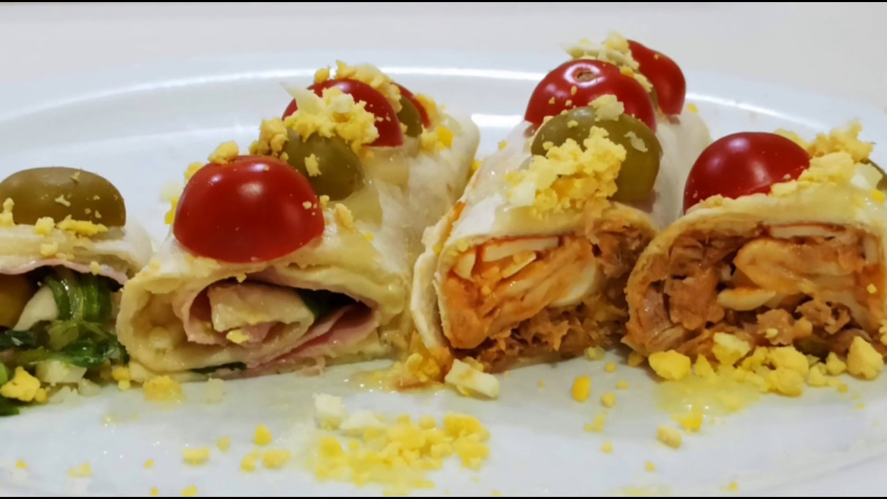Rollitos con un relleno que te sorprenderá. Tortitas de trigo rellenas