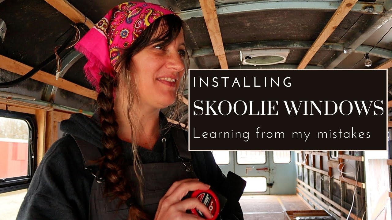 Installing the Skoolie RV Windows. These window trims DID NOT fit! Tiny ...