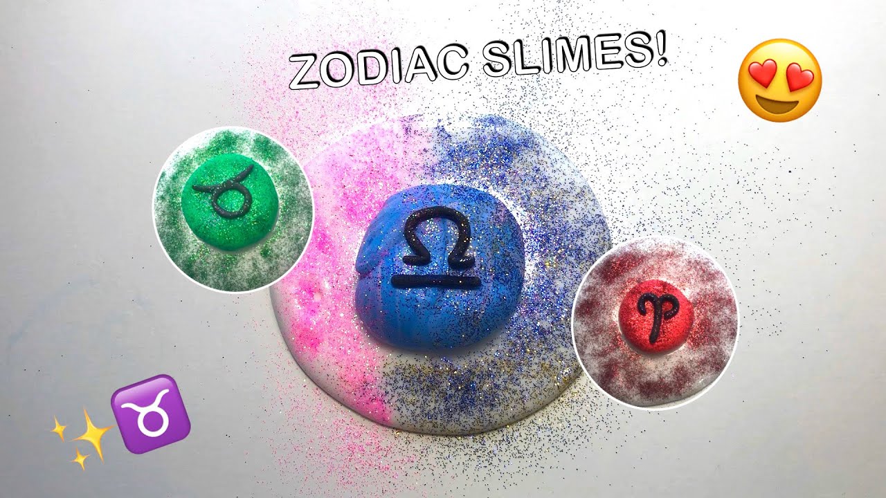 Zodiac, Glitter, Clear Slime