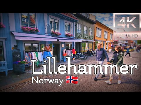 👣Walk with Me in 4K  |  Lillehammer city center in Norway  |  Summer 2023👣