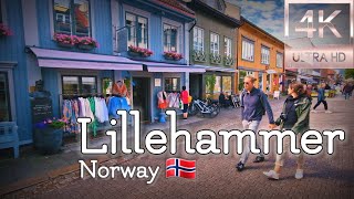 👣Walk with Me in 4K  |  Lillehammer city center in Norway  |  Summer 2023👣